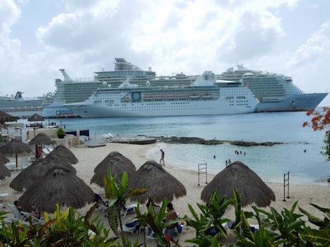 Our ship the Empress of the Seas is the smaller one beside an Oasis class s