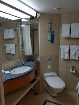 Junior suite bathroom (full sized tub not pictured)