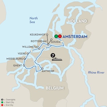This is a map showing the itinerary of our river cruise.