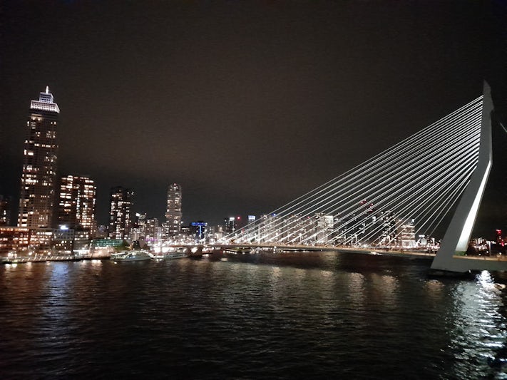 Rotterdam by night form the ship