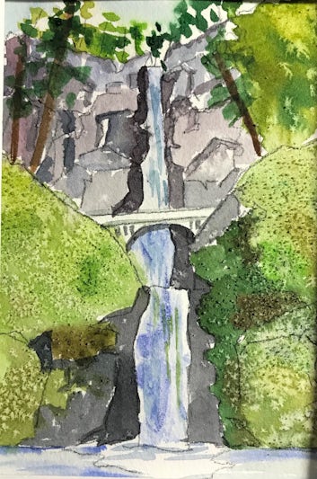 The painting I did of Multnomah falls