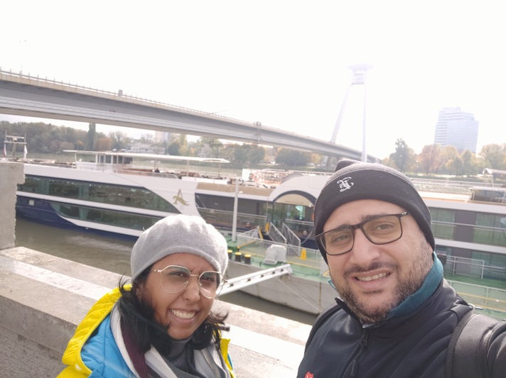 Us in front of our favourite River cruise 