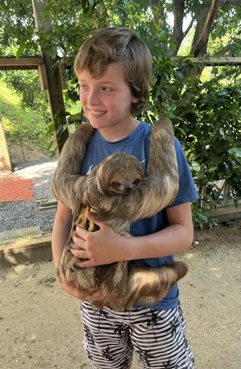 AJ’s Sloth and Monkey sanctuary. We booked this on our own in advance. Shore excursions to these places were longer and more costly. We got transportation and the animal experience for $35 pp. Lots of fun and guide was great. 