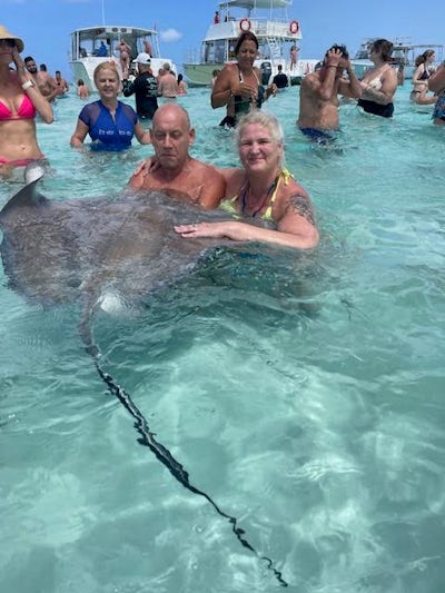 Swimming with stingrays in Cayman Islands