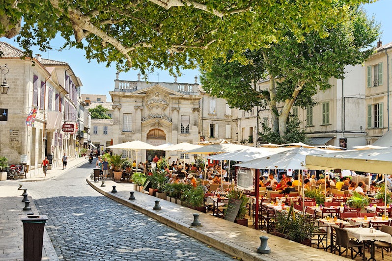 A town square in Avignon France