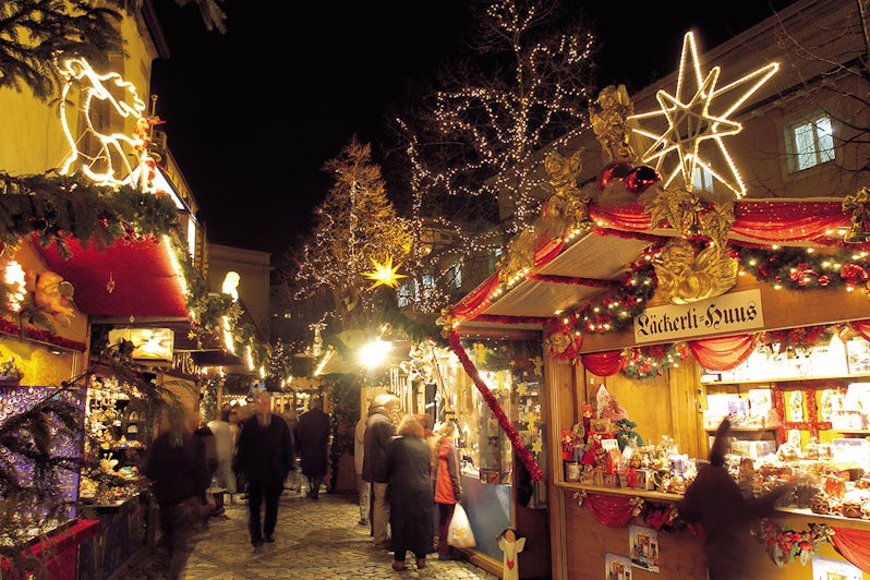 Christmas Market vendor stall in Basel Switzerland