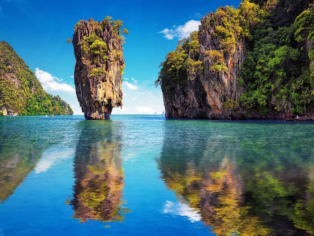 beautiful reflections off water in phuket