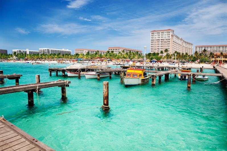 Dock on Palm Beach, Aruba on a Sunny Spring Afternoon (Photo: Jo Ann Snover/Shutterstock)