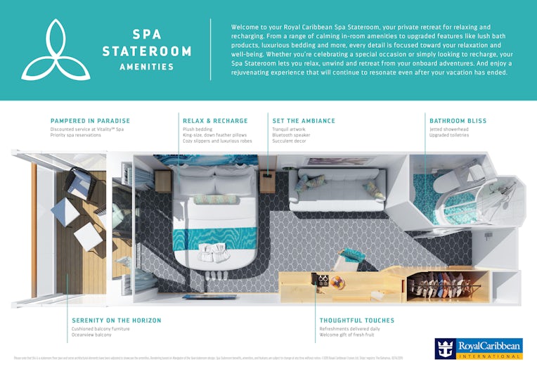 Infographic of Royal Caribbean's new Spa Cabin amenities (Image: Royal Caribbean)