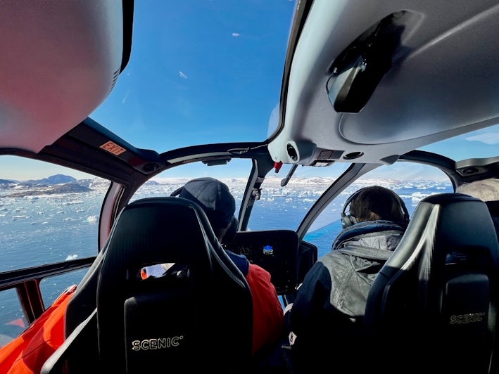 View of Greenland from the helicopter cockpit on Scenic Eclipse II (Photo/Chris Gray Faust)
