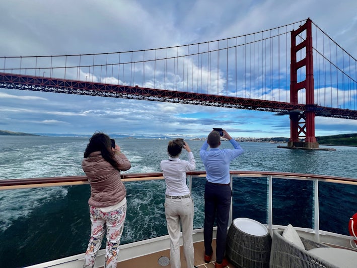 Approaching the Golden Gate Bridge on a Pacific Coastal cruise (Photo: Chris Gray Faust)