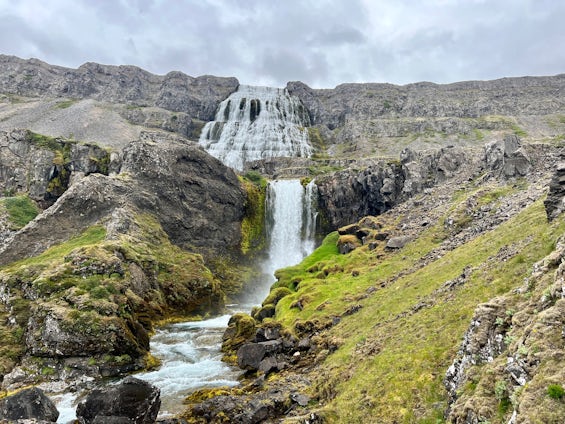 Dynjandi waterfall in Iceland with Scenic Eclipse II (Photo/Chris Gray Faust)