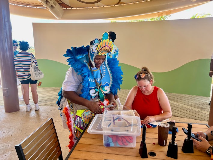 Cultural Junkanoo crafts at Lookout Cay at Lighthouse Point (Photo: Chris Gray Faust)