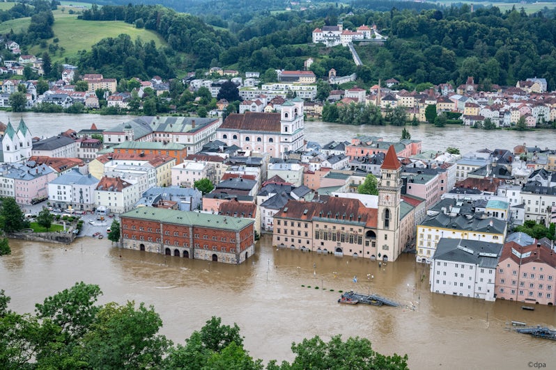 Passau, Germany inundated by flood waters in June 2024 (Photo: German Consulate Chicago)