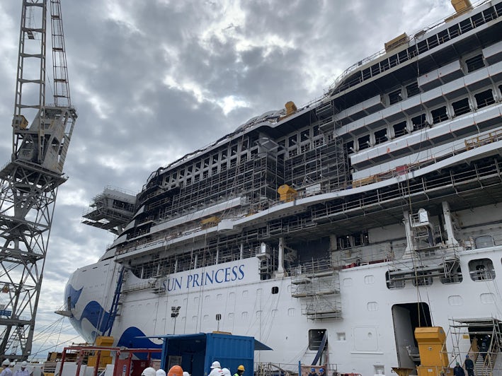 Sun Princess under construction at the Monfalcone shipyard in Italy (Photo: Adam Coulter)
