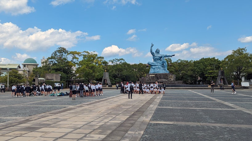 Peace Park in Nagasaki, Japan, is a popular cruise port, and it's popular for student field trips. (Photo: John Roberts)