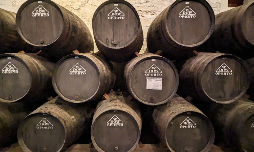Barrels of port sit in the cellar of a vineyard in Pinhao. (Photo: Colleen McDaniel)