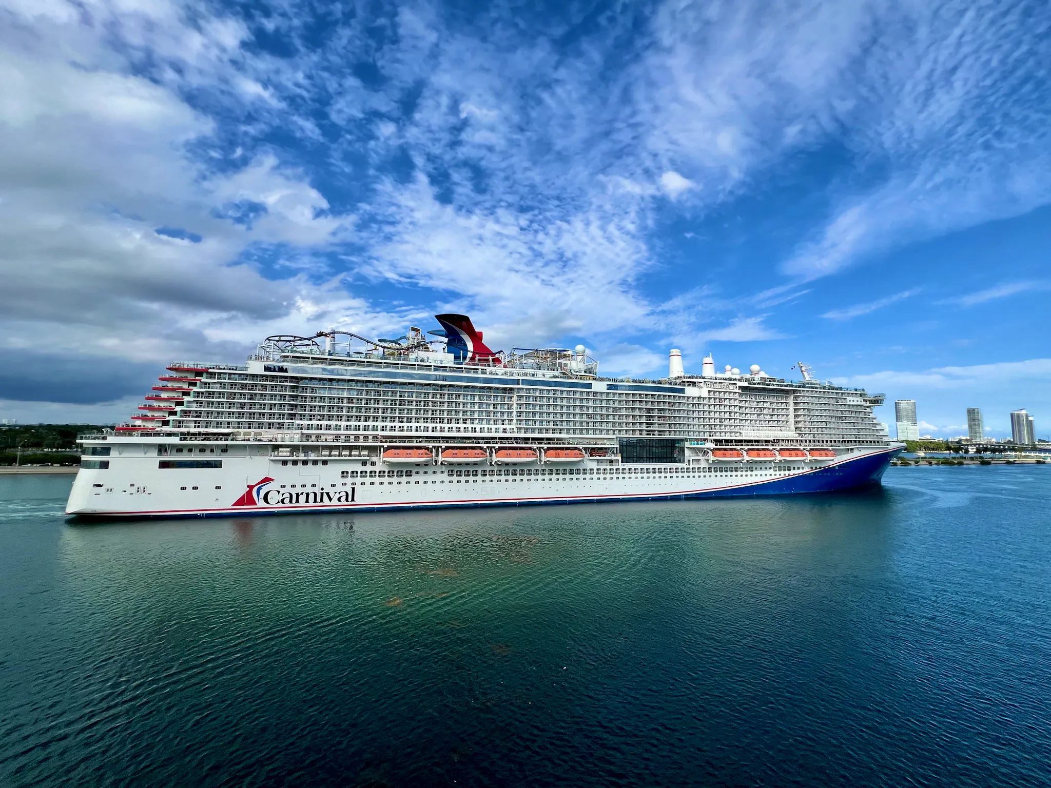 Carnival Celebration sailing out of PortMiami (Photo: Jorge Oliver)