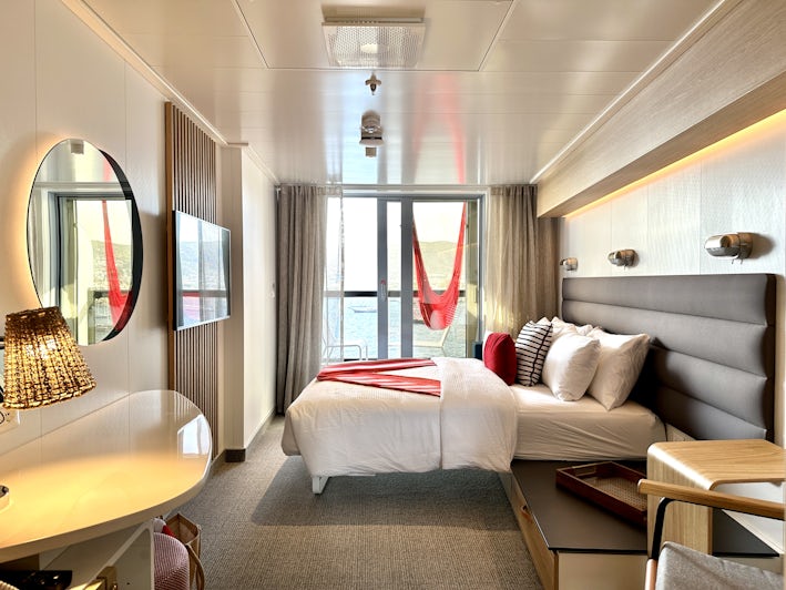 The Sea Terrace Room on Virgin Voyages' Resilient Lady (Photo: Kyle Valenta/Cruise Critic)
