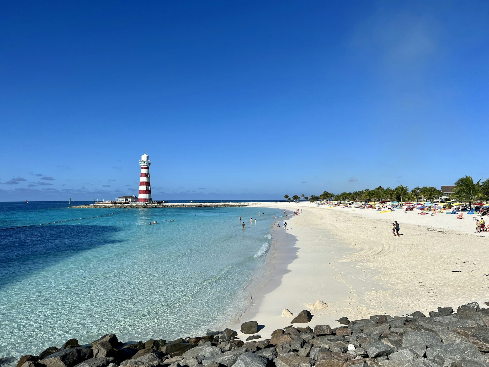 Beach and Lighthouse at Ocean Cay, MSC's private island in the Bahamas (Photo: Jorge Oliver)