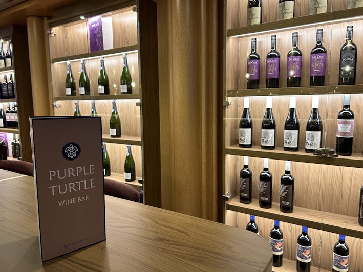Purple Turtle bar is a popular spot on Ambassador Ambition cruise ship