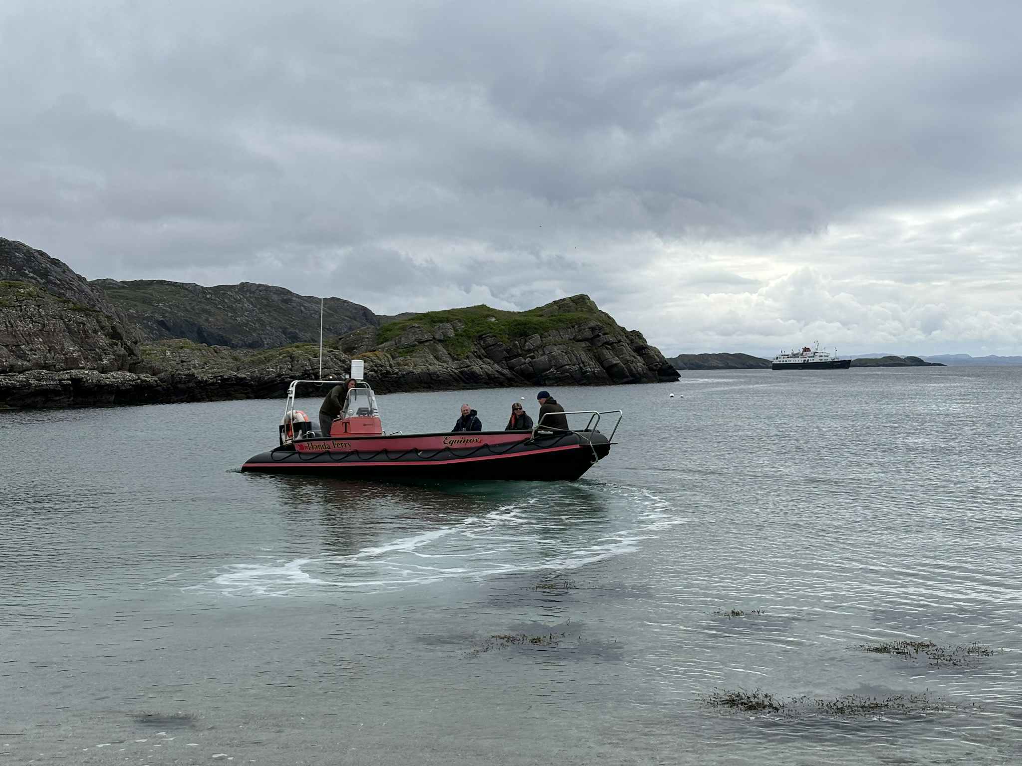 The boat used to transport guests to Handa from Hebridean Princess