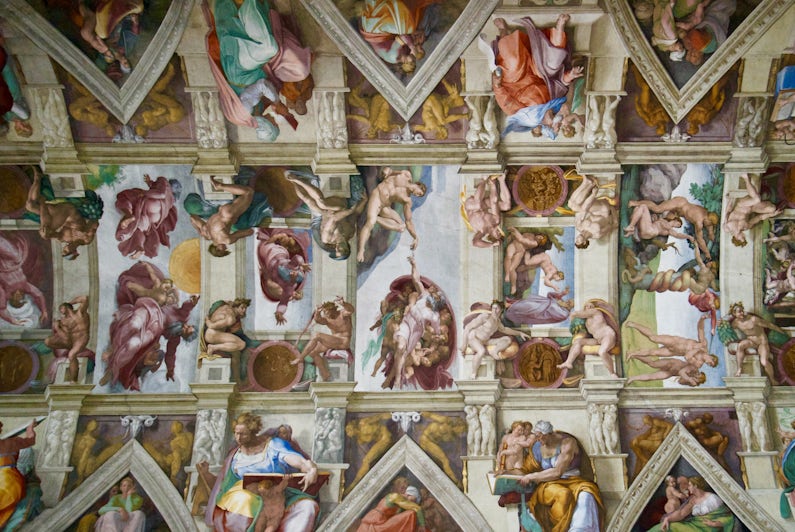 The ceiling of the Sistine Chapel in Vatican City