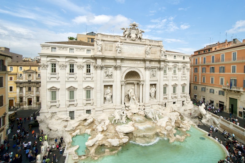 View of Trevi Fountain from nearby hotel