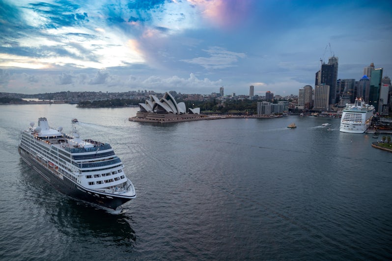 Azamara cruise ship and another ship in Sydney Harbour (Photo: Tim Faircloth)