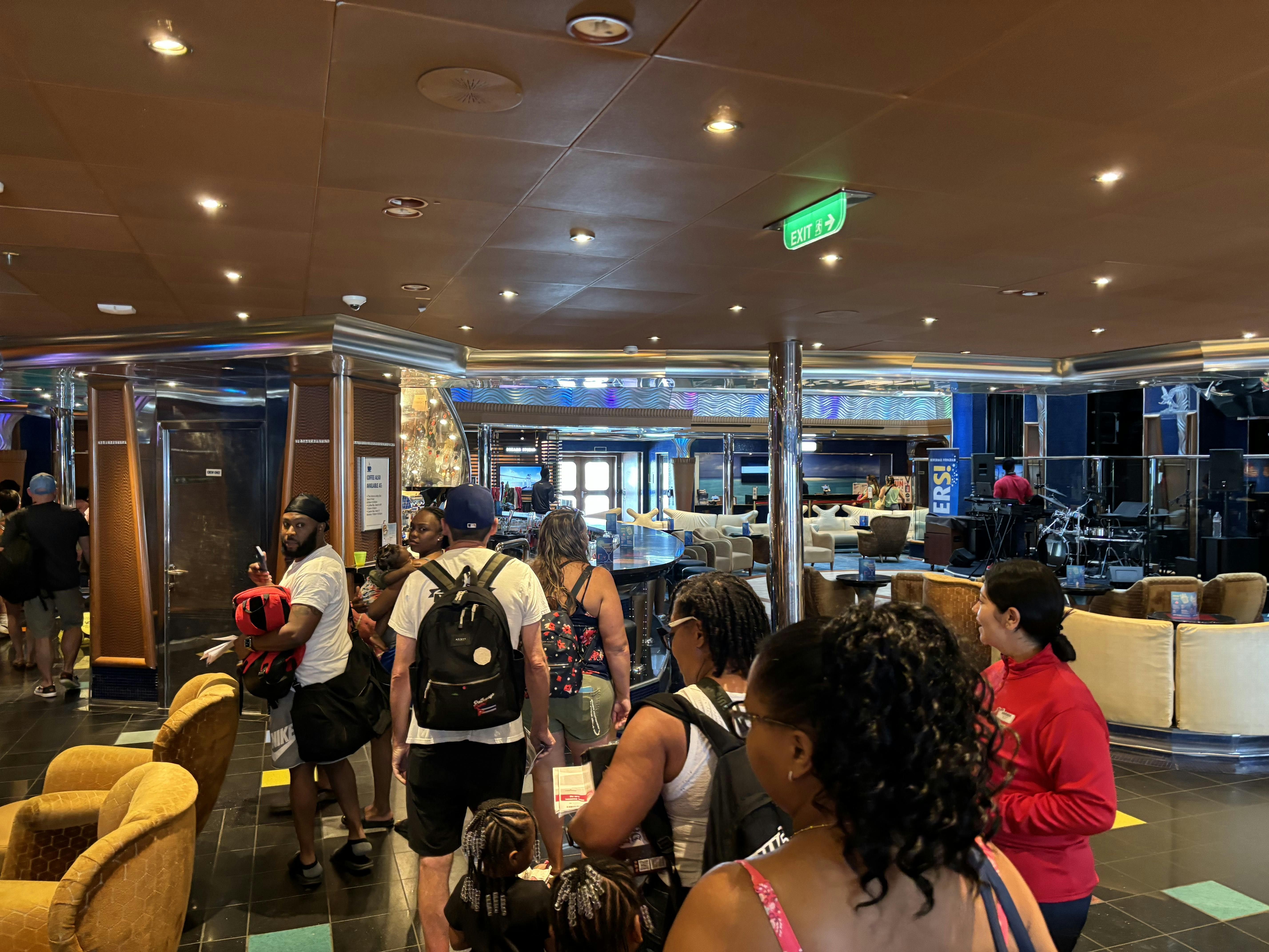 One of the first to embark Carnival Glory, just minutes after arriving at the terminal (Photo: Aaron Saunders)