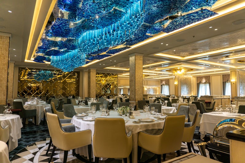 Compass Rose on Deck 4 is the main dining room aboard Seven Seas Explorer (Photo: Aaron Saunders)