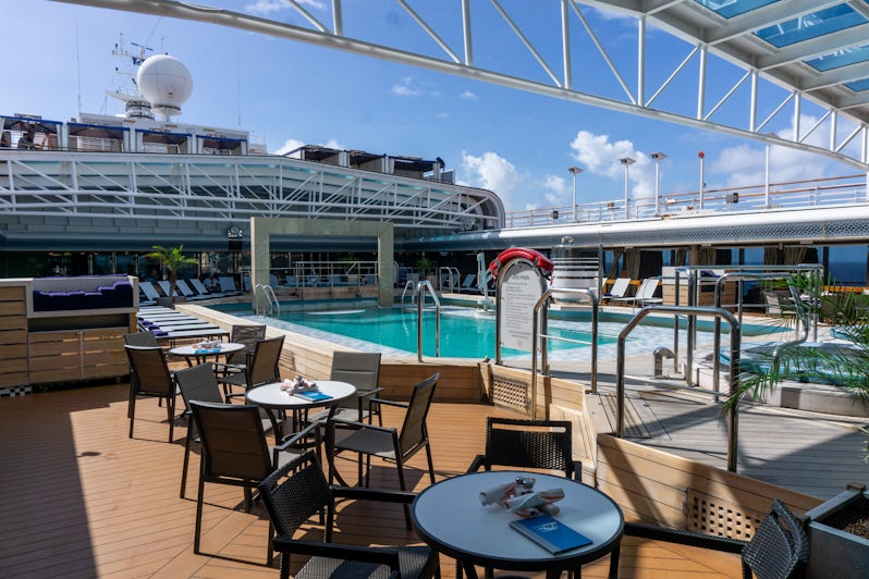 Eurodam's Lido Deck features a pool with a retractable roof cover (Photo: Aaron Saunders)