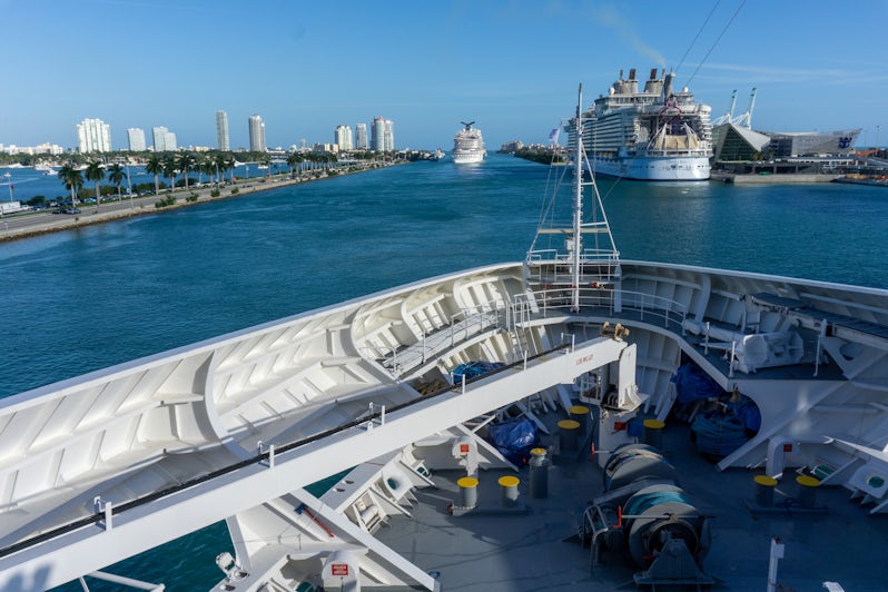 Some ships have forward-facing deck space that can provide the same view the Captain gets of departure (Photo: Aaron Saunders)