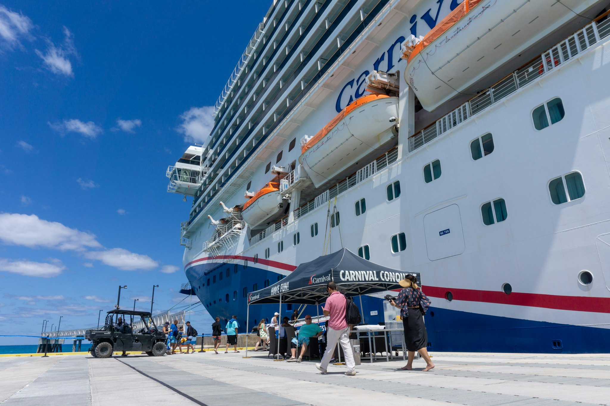 Carnival Conquest docked in Bimini, Bahamas on April 14, 2024 (Photo: Aaron Saunders)