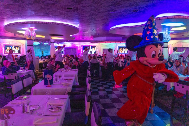 Sorcerer Mickey runs through the Animator's Palate dining room aboard Disney Wonder (Photo: Aaron Saunders)