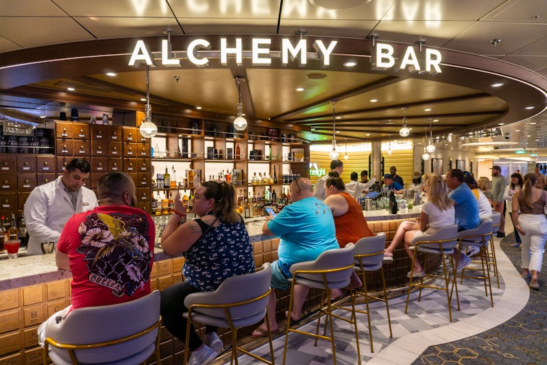 The Alchemy Bar aboard Carnival Celebration is constantly bustling (Photo: Aaron Saunders)