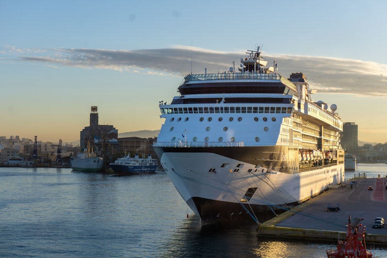Celebrity Infinity alongside in Piraeus, the port for Athens, Greece (Photo: Aaron Saunders)