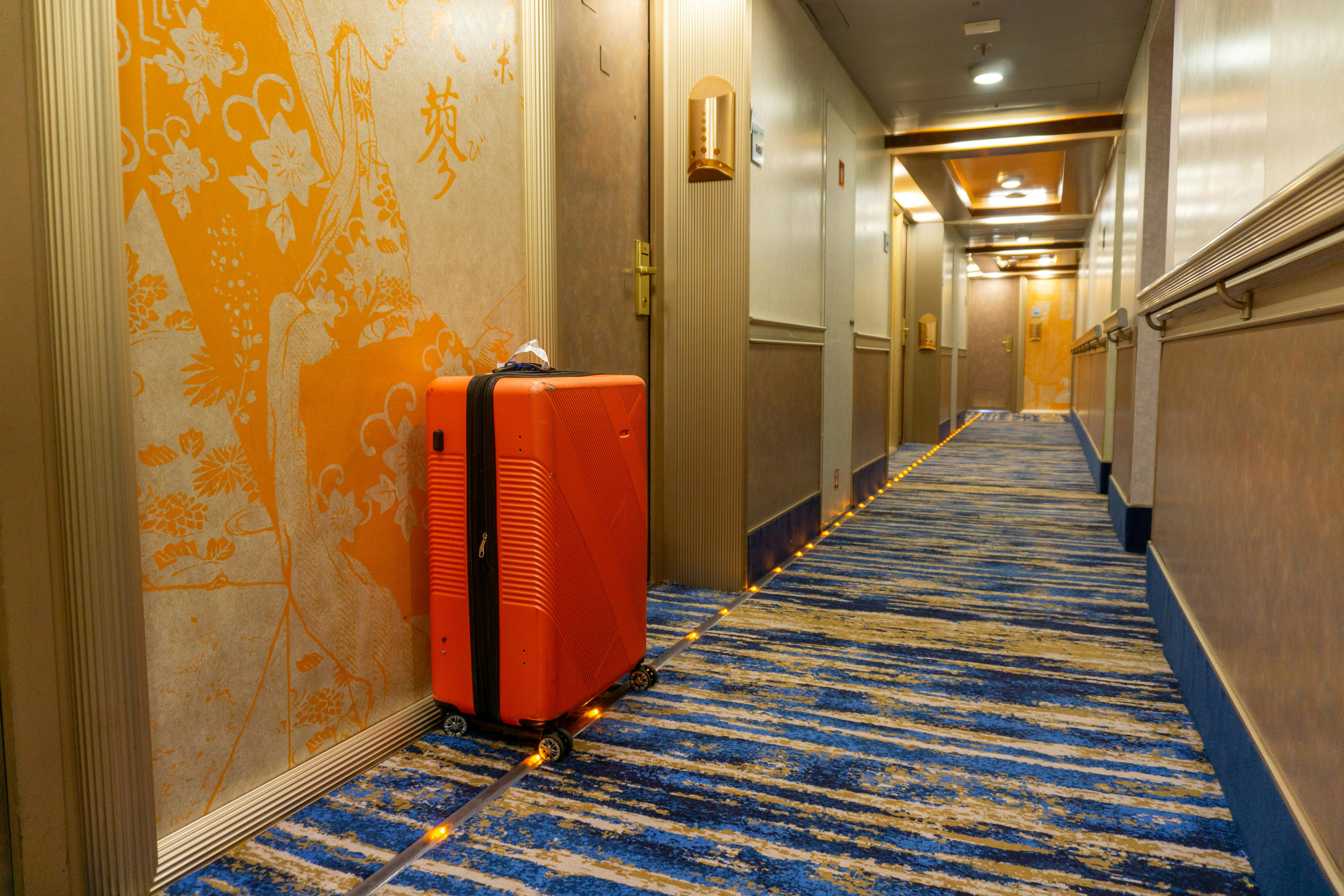 As promised, my luggage was waiting outside my door right at 1:30 p.m. when staterooms became available (Photo: Aaron Saunders)