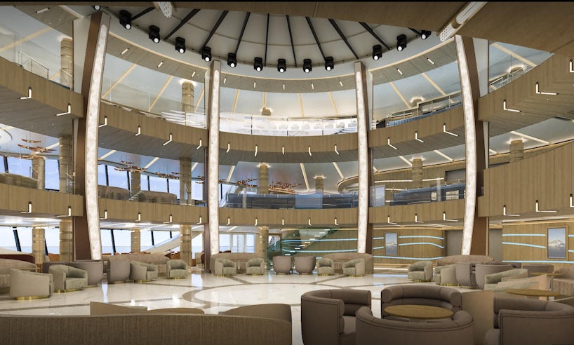 A render of the Piazza on Princess Cruises new ship Sun Princess (Princess Cruises)