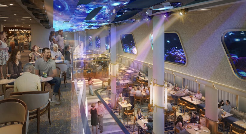 The upper deck of Currents aboard Carnival Jubilee (Rendering: Carnival Cruise Line)
