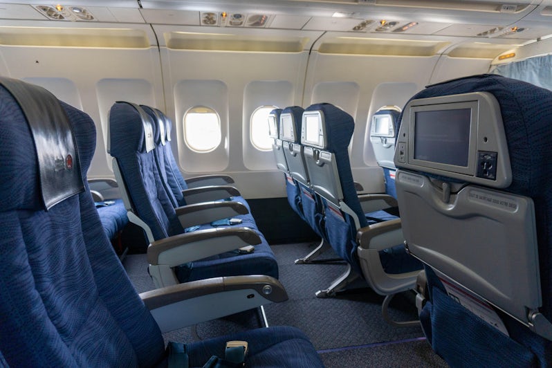 Interior shot of an empty Air Canada A320 Airbus during the COVID-19 pandemic