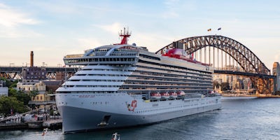 Virgin Voyages Resilient Lady arrives into Sydney Harbour (Image: Virgin Voyages)