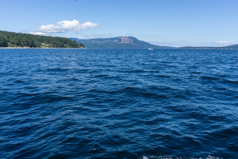 Shot of the deep blue waves of Vancouver Island from onboard Passing Cloud