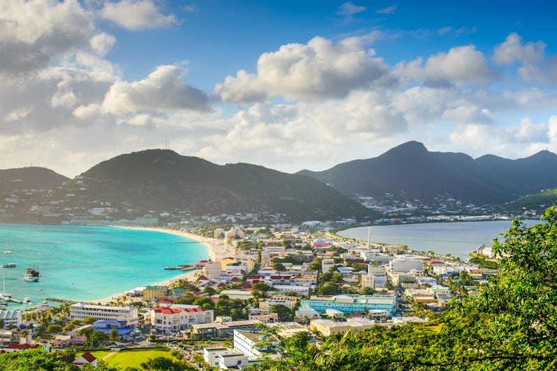 View of beaches in Saint-Martin/Sint Maarten
