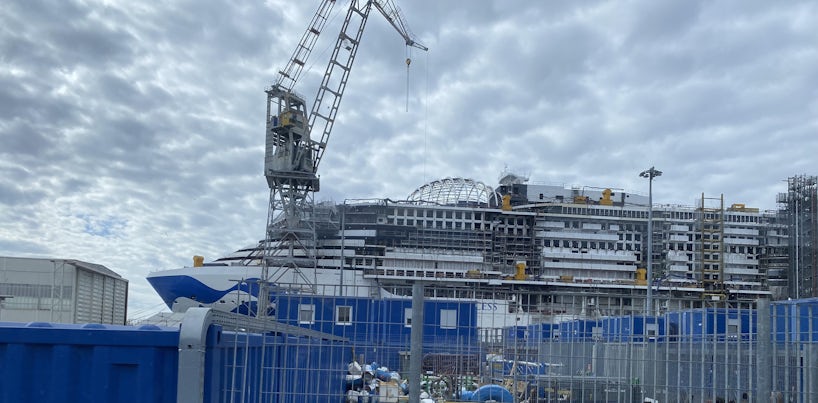 Sun Princess under construction at the Monfalcone shipyard in Italy (Photo: Eithne Williamson)