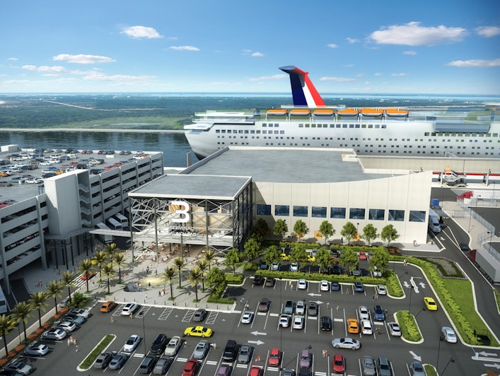 Artist rendering of the refurbished Terminal 3 at Port Canaveral  (Image: Carnival Cruise Line)