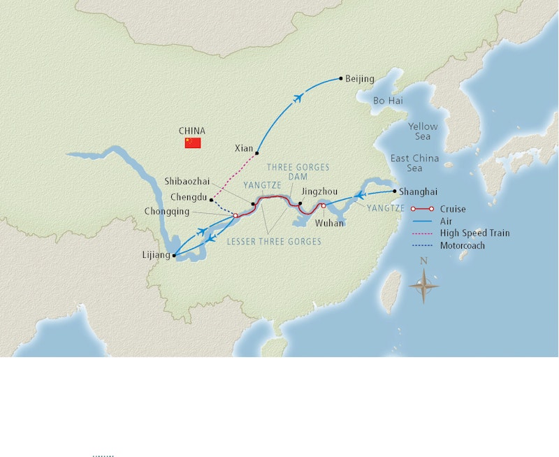 Yangtze River Cruise Map