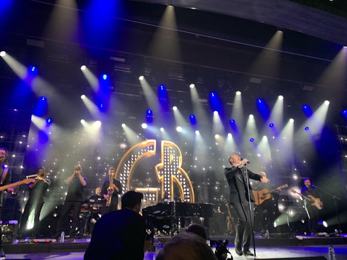 Gary Barlow performs onboard P&O Cruises Iona (Photo by Adam Coulter)