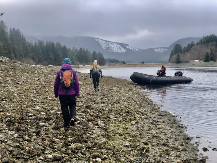 Alaskan Dream Cruises' passengers on a shore excursion