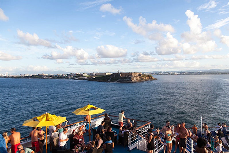 Carnival Splendor approaching San Juan's cruise port